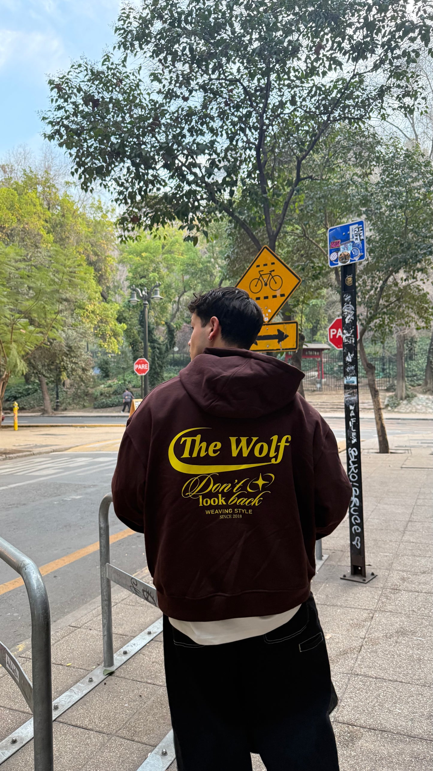 Hoodie Don't Look Back Café Boxyfit