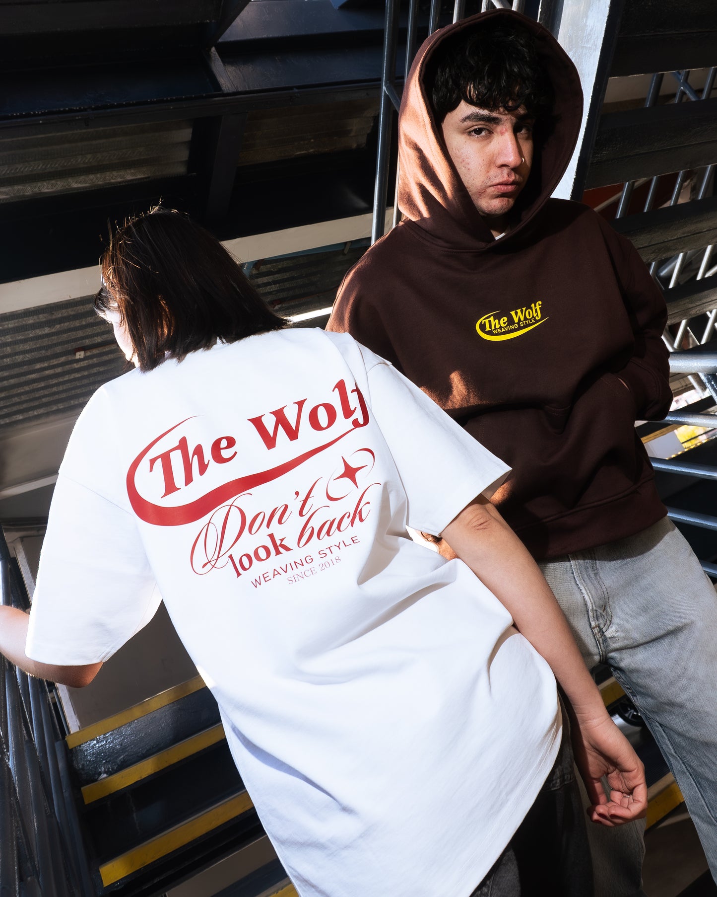 Hoodie Don't Look Back Café Boxyfit