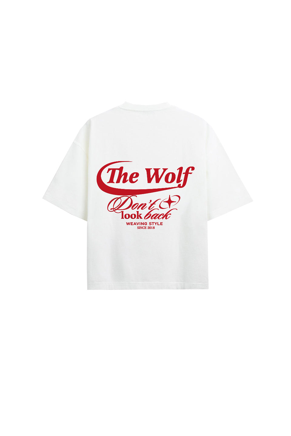 Polera Don't Look Back Blanca Heavy Weight 280 gr