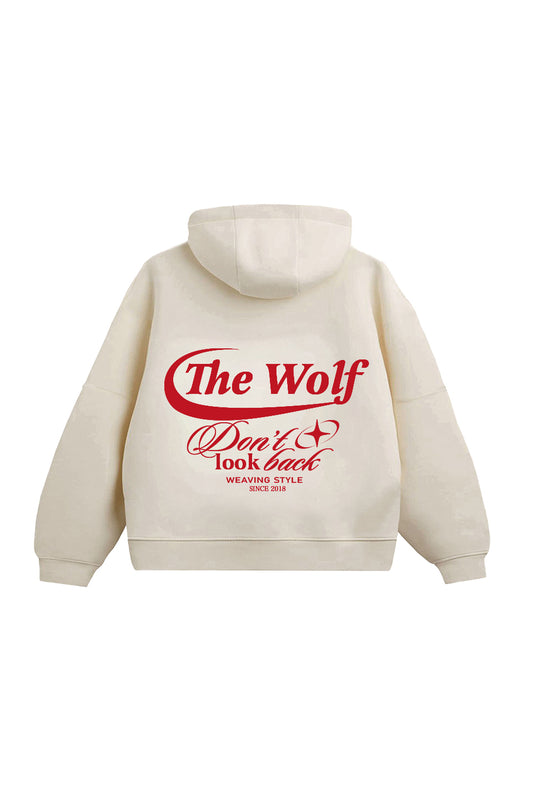 Hoodie Don't Look Back Beige Boxyfit