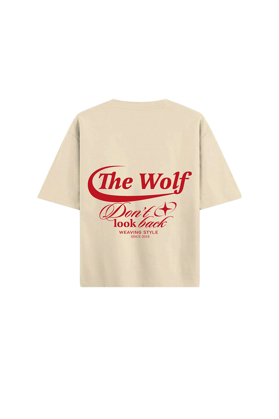 Polera Don't Look Back Beige Oversize Heavy Weight 280 gr