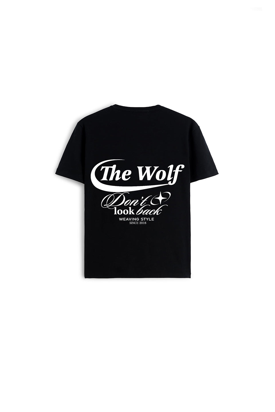 Polera Don't Look Back Negra Oversize Heavy Weight 280 gr