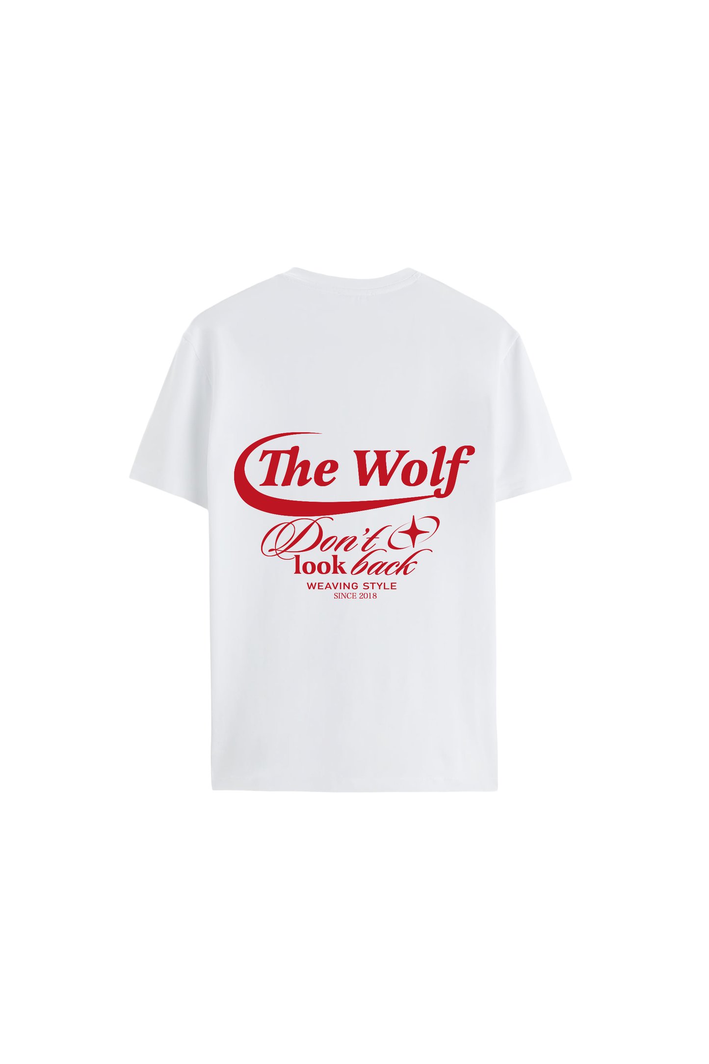 Polera Don't Look Back Blanca Heavy Weight 280 gr