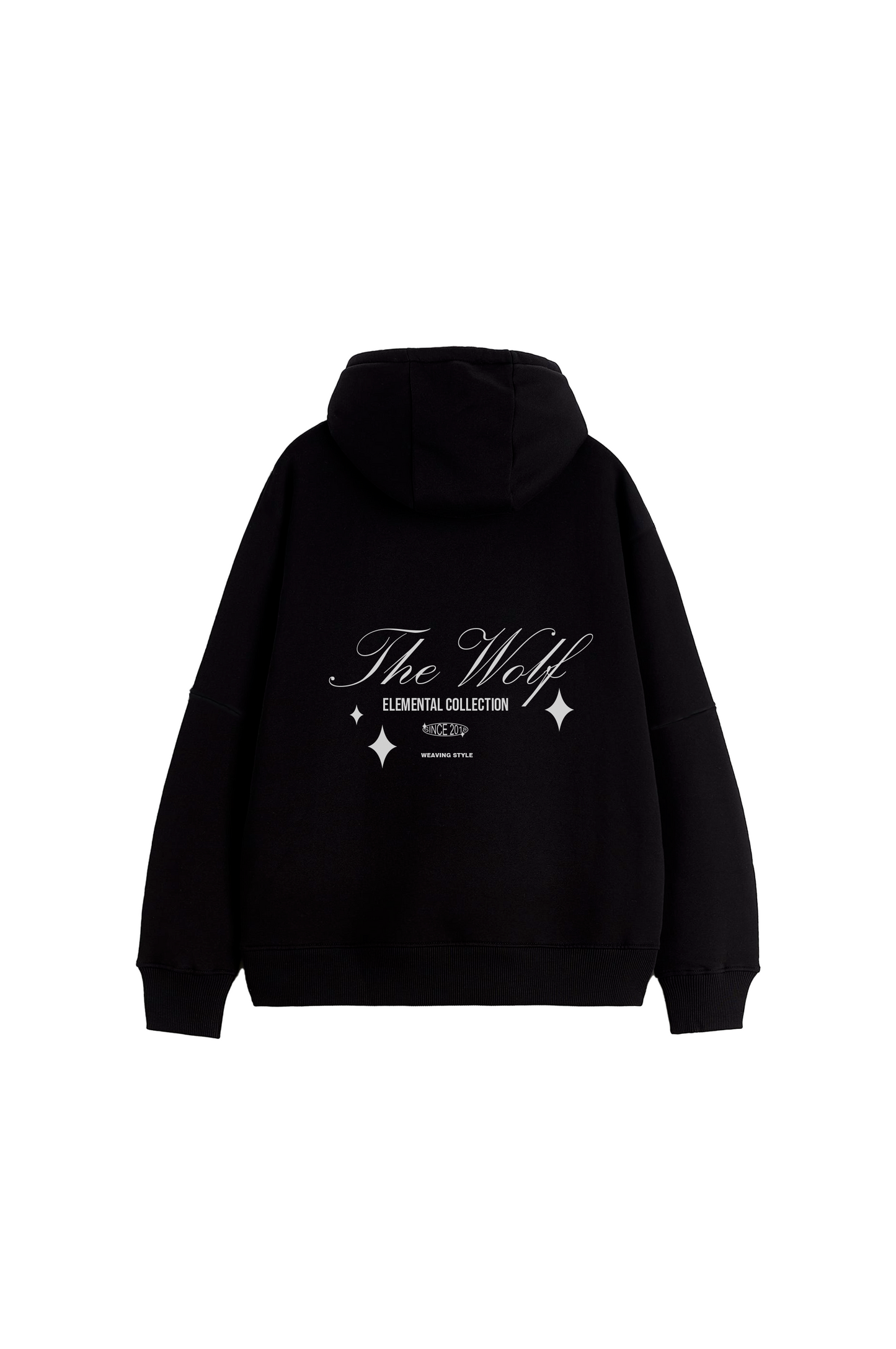 Hoodie elemental negro oversize