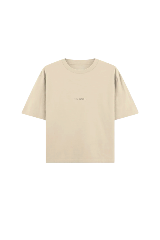Polera Básica Beige Oversize Heavy Weight 280 gr NUEVA