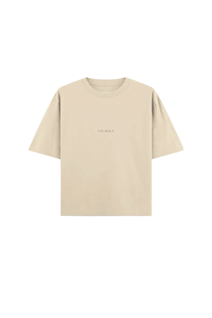 Polera básica beige oversize heavy weight