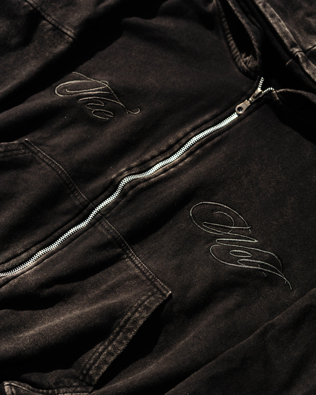 Zipper Acid Wash Negro