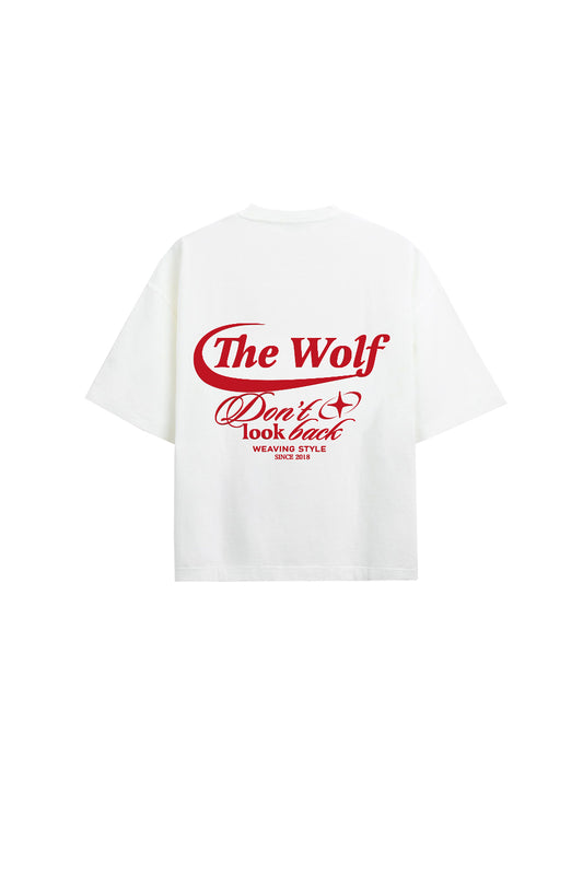Polera Don't Look Back Blanca Heavy Weight 280 gr