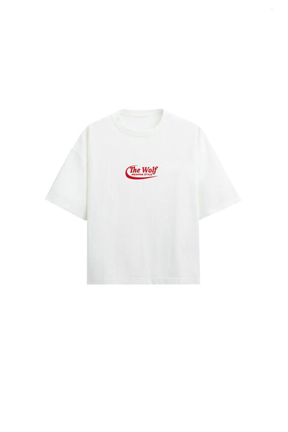 Polera Don't Look Back Blanca Heavy Weight 280 gr