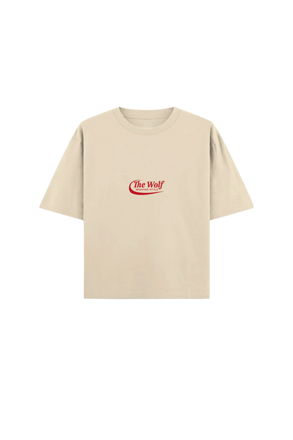 Polera Don't Look Back Beige Oversize Heavy Weight 280 gr