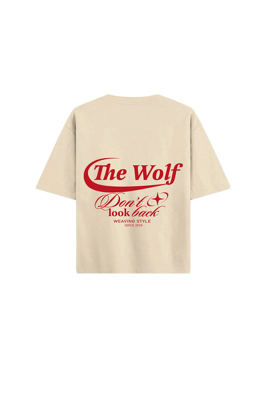 Polera Don't Look Back Beige Oversize Heavy Weight 280 gr