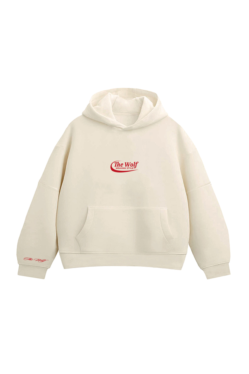 Hoodie Don't Look Back Beige Boxyfit