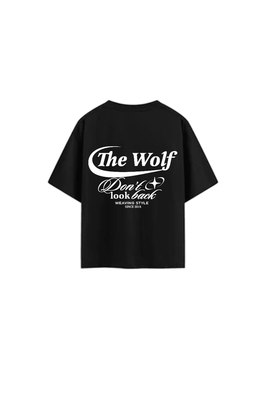 Polera Don't Look Back Negra Oversize Heavy Weight 280 gr