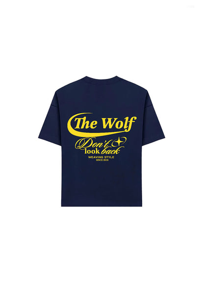 Polera Don't Look Back Azul Marino Heavy Weight 280 gr