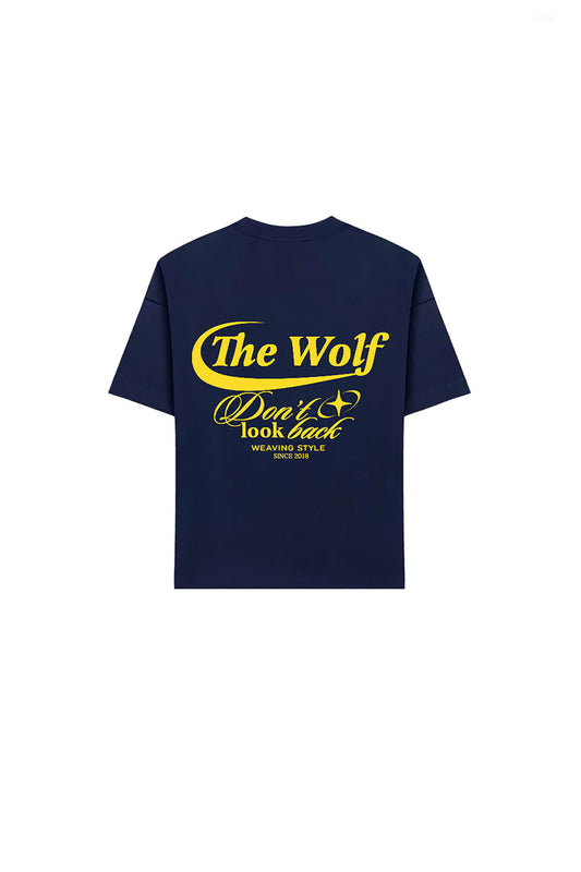 Polera Don't Look Back Azul Marino Heavy Weight 280 gr