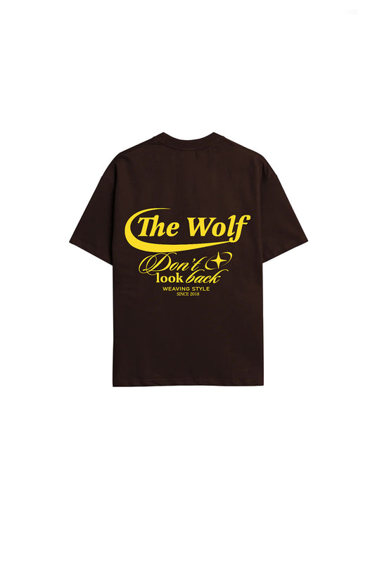 Polera Don't Look Back Café Oversize Heavy Weight 280 gr