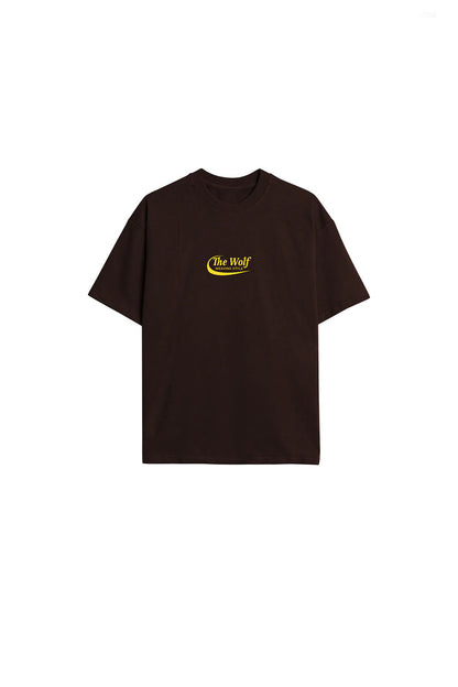 Polera Don't Look Back Café Oversize Heavy Weight 280 gr