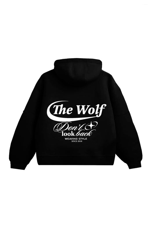 Hoodie Don't Look Back Negro Boxyfit