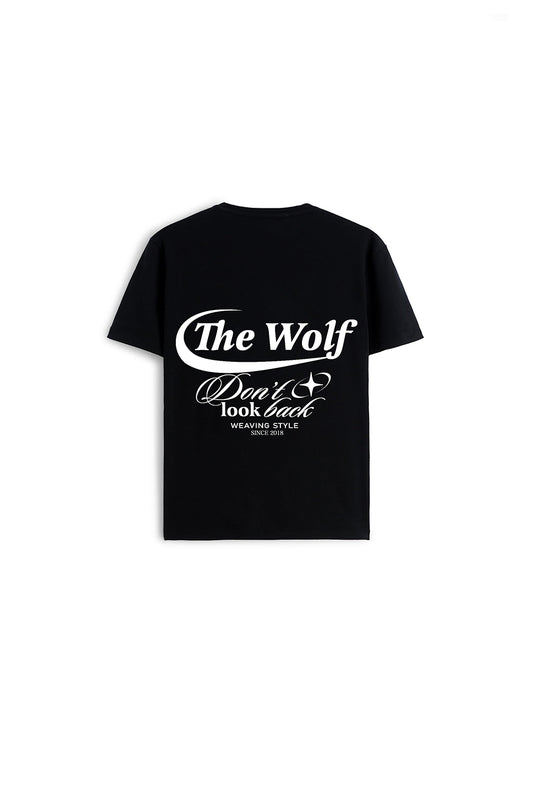 Polera Don't Look Back Negra Oversize Heavy Weight 280 gr