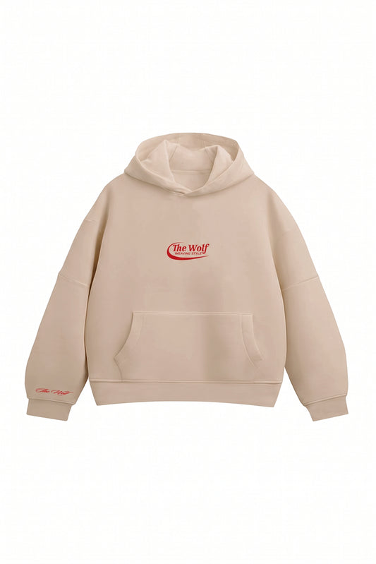 Hoodie Don't Look Back Beige Boxyfit