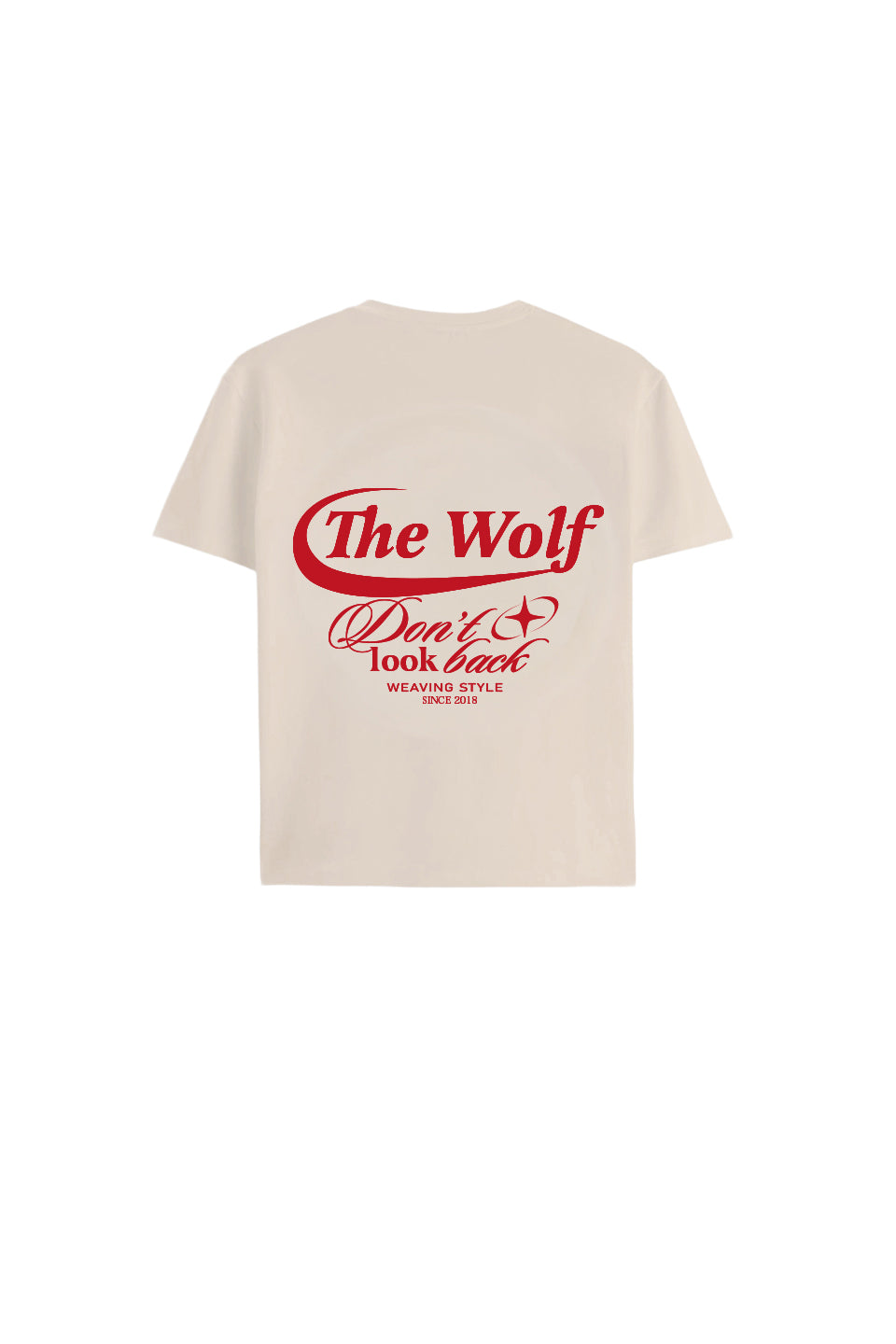 Polera Don't Look Back Beige Oversize Heavy Weight 280 gr