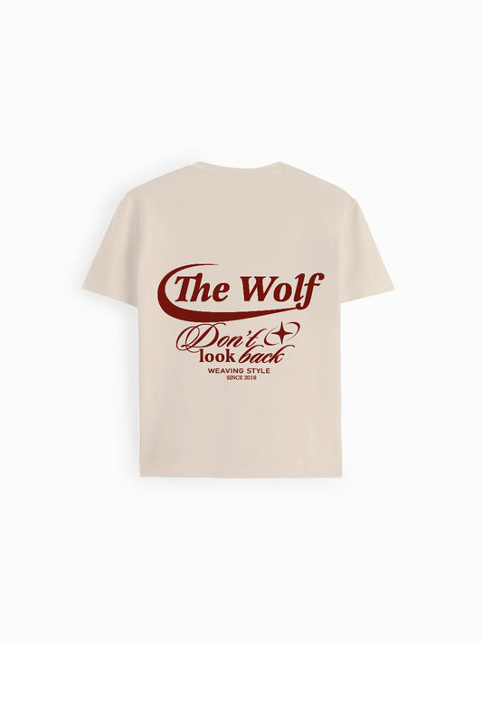 Polera Don't Look Back Beige Oversize Heavy Weight 280 gr