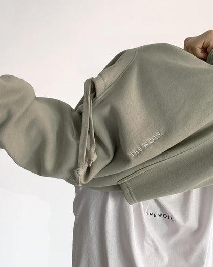 Hoodie básico beige verdoso