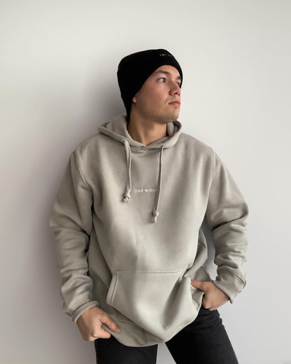 Hoodie básico beige verdoso